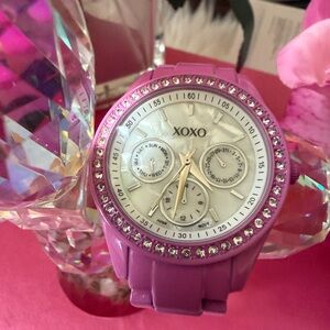 XOXO Pink  Women's Watch with Rhinestone Embellishment Crystal Details